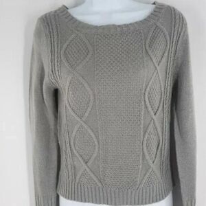 Heart N Crush Sweater Women M Acrylic Cable Knit Minimalist Preppy Cozy Pullover